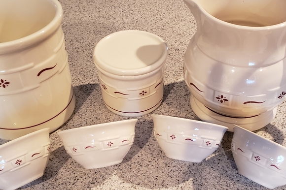 Longaberger Other - Longaberger red woven pottery set. Longaberger Other - Longaberger red woven pottery set.